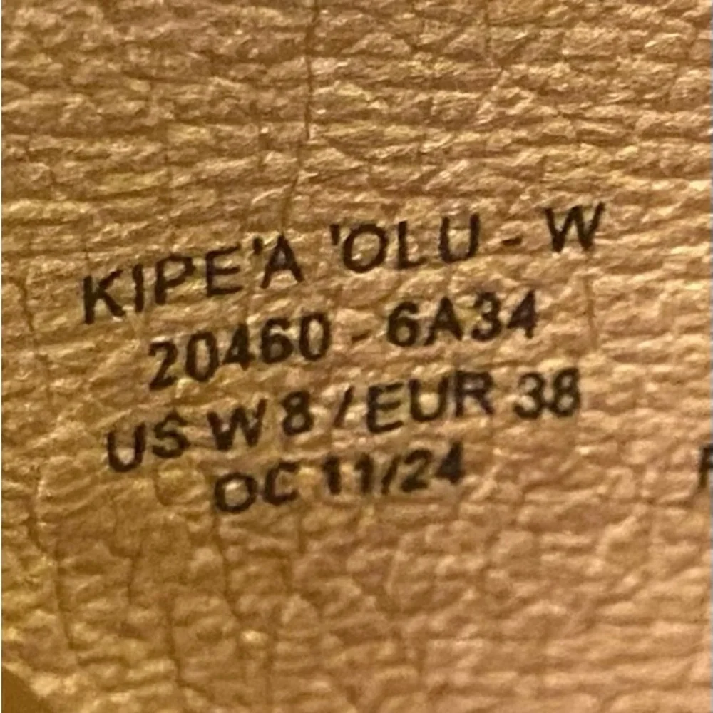 OluKai Kīpe‘a ‘Olu Women’s Leather Slide Sandals Puka Tan Size 8 - Picture 7 of 8